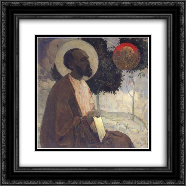 St. Mark the Apostle 20x20 Black Ornate Wood Framed Art Print Poster with Double Matting by Nesterov, Mikhail