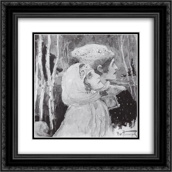 Study to 'Harmony Concord' 20x20 Black Ornate Wood Framed Art Print Poster with Double Matting by Nesterov, Mikhail