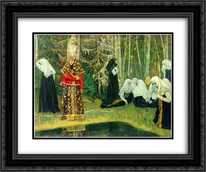 The Legend of the Invisible City of Kitezh 24x20 Black Ornate Wood Framed Art Print Poster with Double Matting by Nesterov, Mikhail