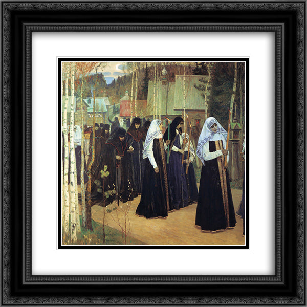 The Taking of the Veil 20x20 Black Ornate Wood Framed Art Print Poster with Double Matting by Nesterov, Mikhail