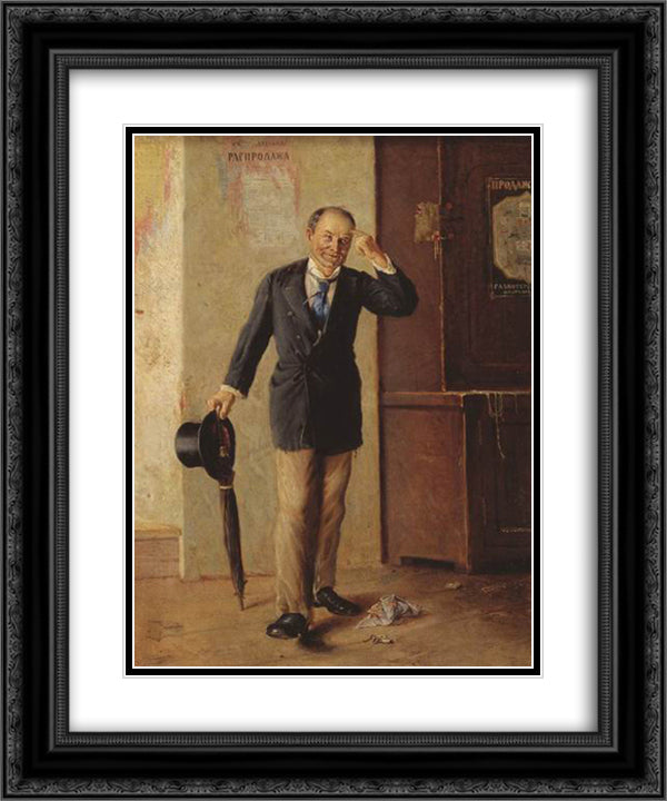 The victim of his buddies 20x24 Black Ornate Wood Framed Art Print Poster with Double Matting by Nesterov, Mikhail