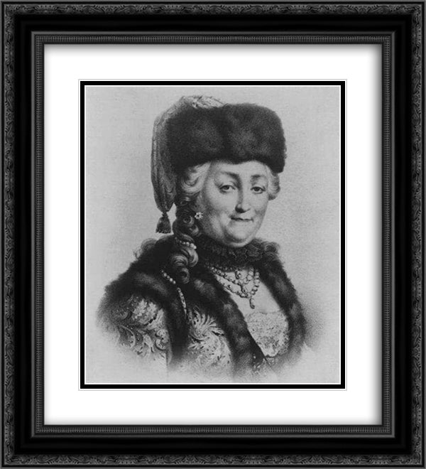 Catherine the Great 20x22 Black Ornate Wood Framed Art Print Poster with Double Matting by Shibanov, Mikhail