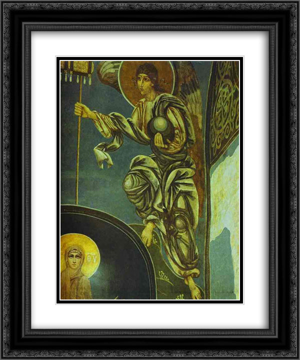 Angel with Labara 20x24 Black Ornate Wood Framed Art Print Poster with Double Matting by Vrubel, Mikhail