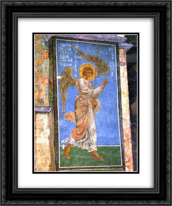 Archangel Gabriel 20x24 Black Ornate Wood Framed Art Print Poster with Double Matting by Vrubel, Mikhail