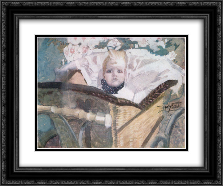 Artist's son 24x20 Black Ornate Wood Framed Art Print Poster with Double Matting by Vrubel, Mikhail