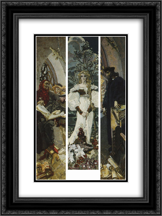 Faust 18x24 Black Ornate Wood Framed Art Print Poster with Double Matting by Vrubel, Mikhail