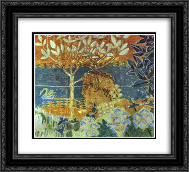 Guido 22x20 Black Ornate Wood Framed Art Print Poster with Double Matting by Vrubel, Mikhail