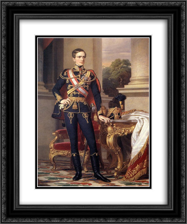 Portrait of Emperor Franz Joseph I 20x24 Black Ornate Wood Framed Art Print Poster with Double Matting by Barabas, Miklos