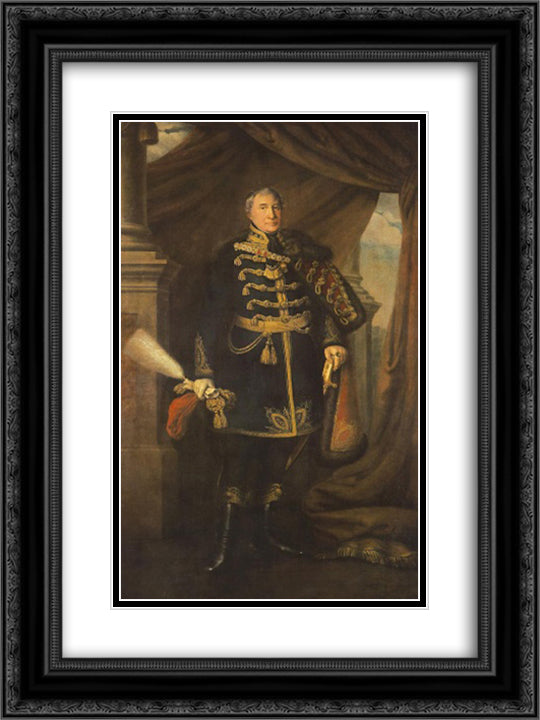 Portrait of Janos Buttler 18x24 Black Ornate Wood Framed Art Print Poster with Double Matting by Barabas, Miklos