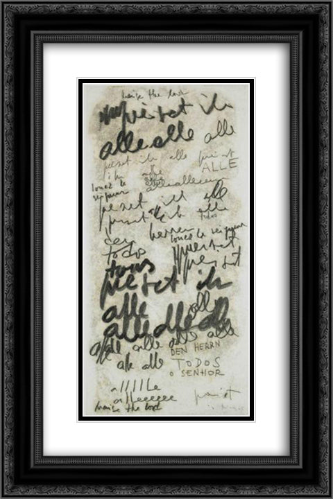 Untitled (Alle) 16x24 Black Ornate Wood Framed Art Print Poster with Double Matting by Schendel, Mira