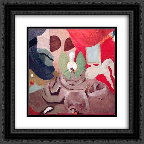 Study for Woman in Purple 20x20 Black Ornate Wood Framed Art Print Poster with Double Matting by Russell, Morgan