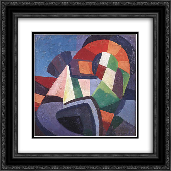 Synchromy 20x20 Black Ornate Wood Framed Art Print Poster with Double Matting by Russell, Morgan