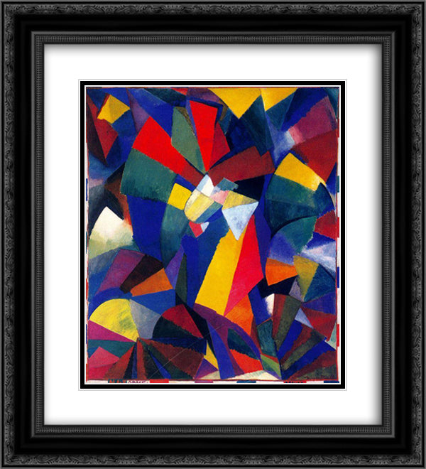 Synchromy in Orange To Form 20x22 Black Ornate Wood Framed Art Print Poster with Double Matting by Russell, Morgan
