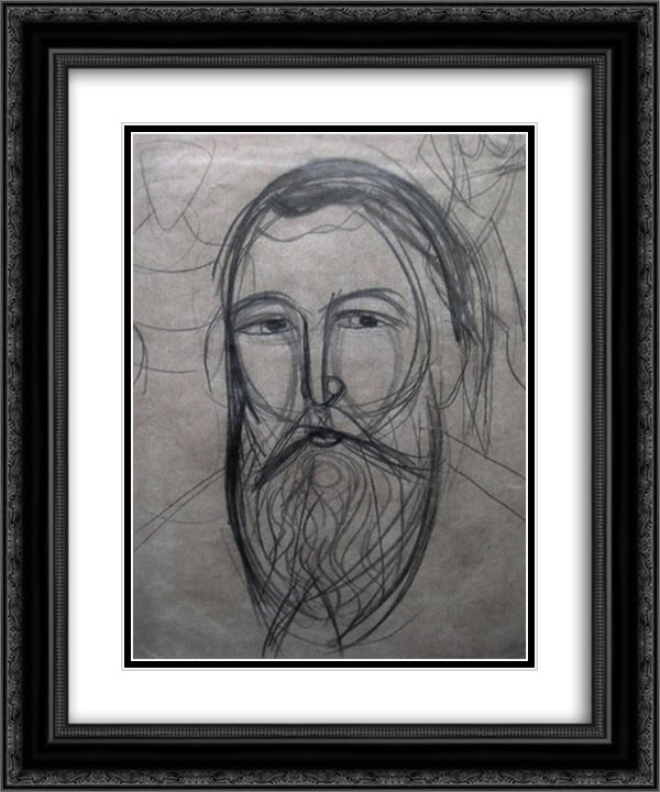 Portrait of Andriy Sheptytsky 20x24 Black Ornate Wood Framed Art Print Poster with Double Matting by Boichuk, Mykhailo