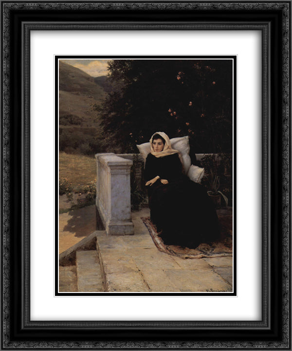 In the warm land 20x24 Black Ornate Wood Framed Art Print Poster with Double Matting by Yaroshenko, Mykola