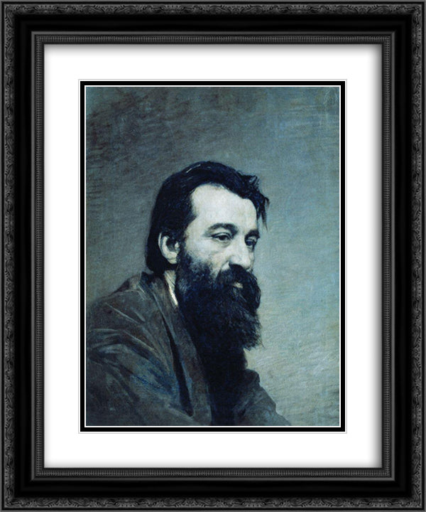 Portrait of Sergey Nikolaevich Amosov 20x24 Black Ornate Wood Framed Art Print Poster with Double Matting by Yaroshenko, Mykola