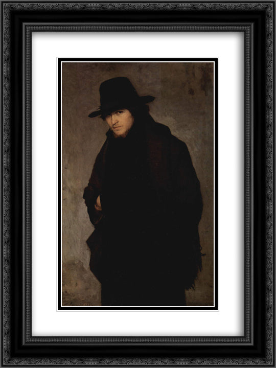 The Student 18x24 Black Ornate Wood Framed Art Print Poster with Double Matting by Yaroshenko, Mykola