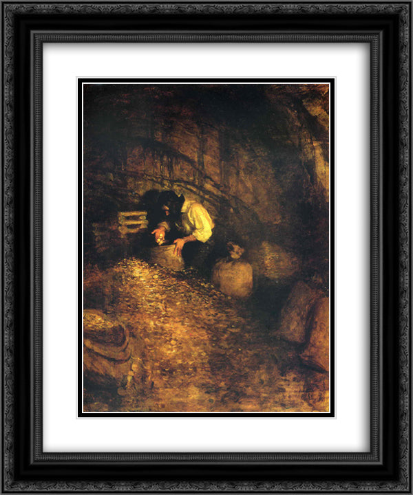 Jim and the Treasure 20x24 Black Ornate Wood Framed Art Print Poster with Double Matting by Wyeth, N.C.