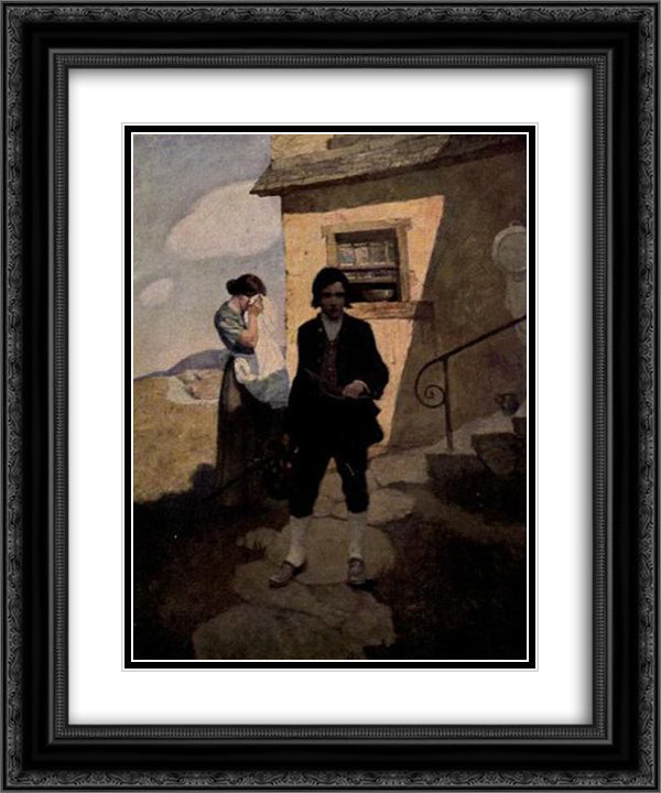 Jim Hawkins 20x24 Black Ornate Wood Framed Art Print Poster with Double Matting by Wyeth, N.C.