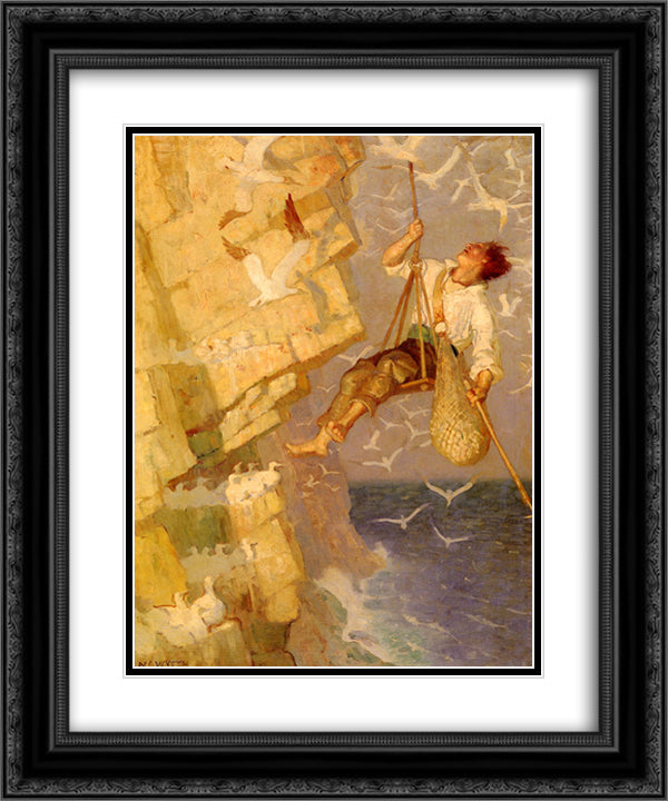 Tam On The Craig Face 20x24 Black Ornate Wood Framed Art Print Poster with Double Matting by Wyeth, N.C.