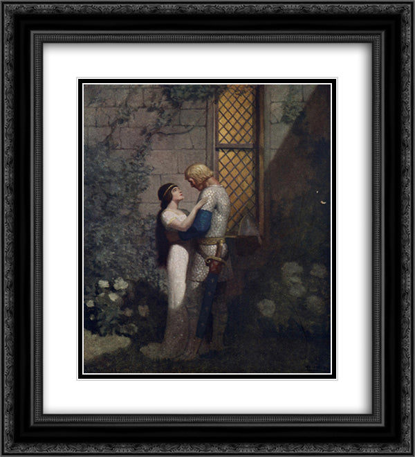 Tristram and Isolde 20x22 Black Ornate Wood Framed Art Print Poster with Double Matting by Wyeth, N.C.