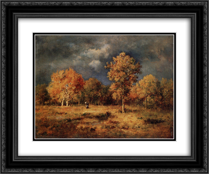 Approach of a Thunderstorm 24x20 Black Ornate Wood Framed Art Print Poster with Double Matting by Diaz, Narcisse Virgilio