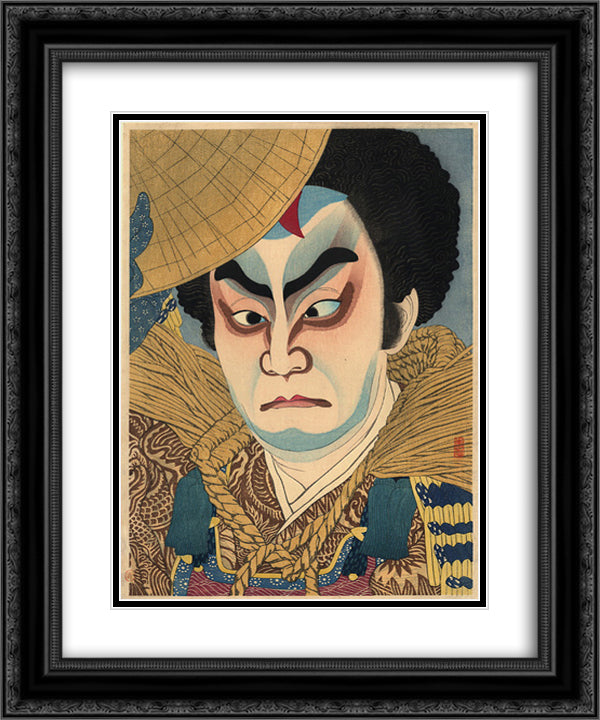 Ichiikawa Chusha in the role of Mitsuhide 20x24 Black Ornate Wood Framed Art Print Poster with Double Matting by Shunsen, Natori