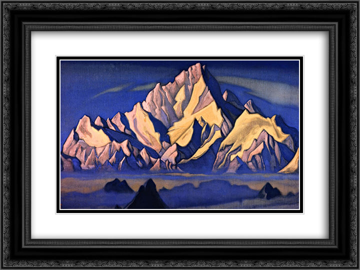 Abode of King Gesar 24x18 Black Ornate Wood Framed Art Print Poster with Double Matting by Roerich, Nicholas