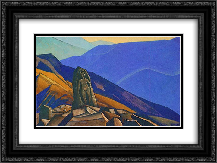 Abode of the spirit 24x18 Black Ornate Wood Framed Art Print Poster with Double Matting by Roerich, Nicholas