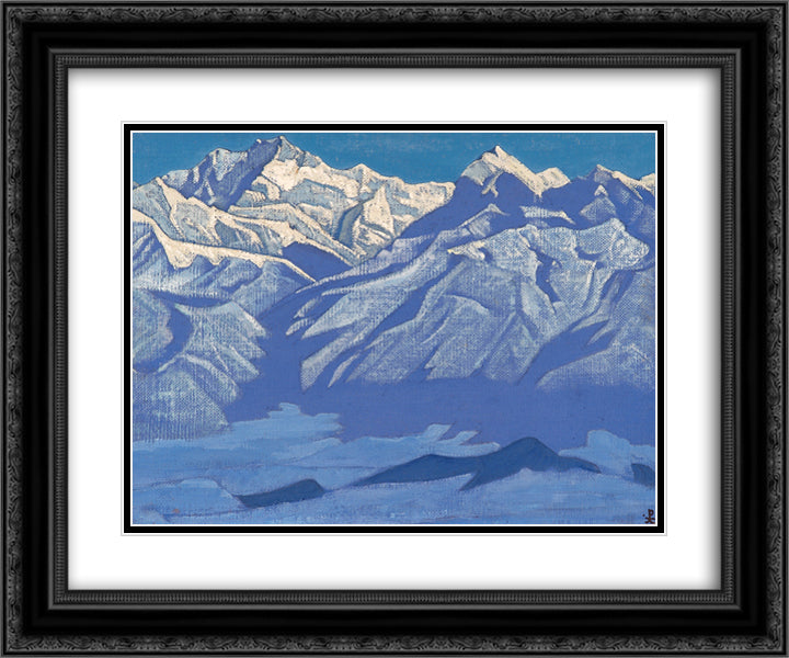 All ridge 24x20 Black Ornate Wood Framed Art Print Poster with Double Matting by Roerich, Nicholas