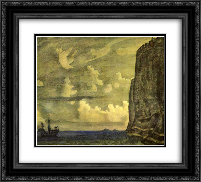 Ambassador 22x20 Black Ornate Wood Framed Art Print Poster with Double Matting by Roerich, Nicholas