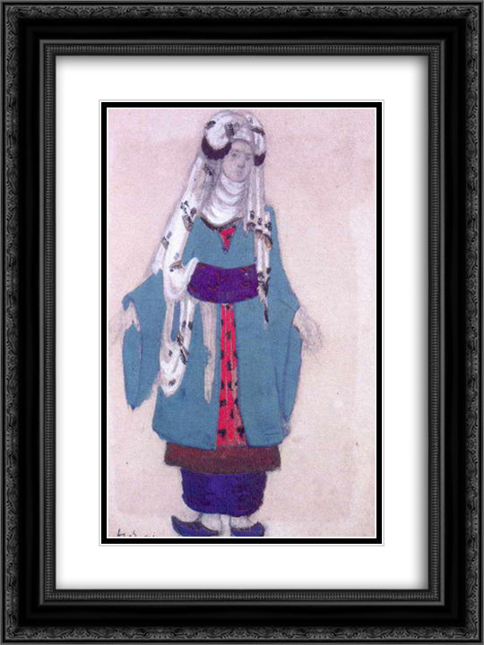 Arabian woman 18x24 Black Ornate Wood Framed Art Print Poster with Double Matting by Roerich, Nicholas