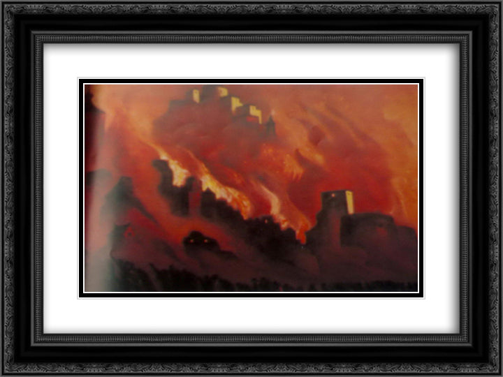 Armageddon 24x18 Black Ornate Wood Framed Art Print Poster with Double Matting by Roerich, Nicholas