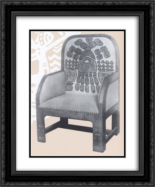 Armchair 20x24 Black Ornate Wood Framed Art Print Poster with Double Matting by Roerich, Nicholas