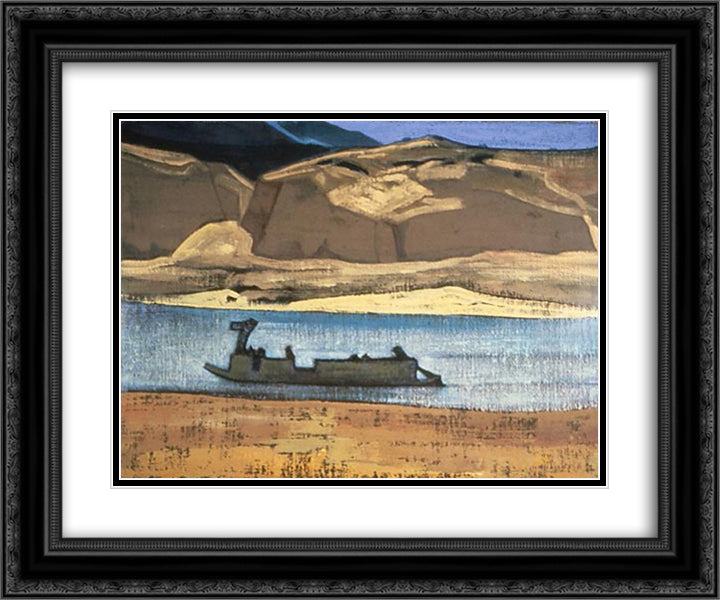 Brahmaputra (Tsangpo) 24x20 Black Ornate Wood Framed Art Print Poster with Double Matting by Roerich, Nicholas