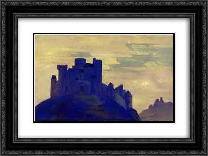 Castle. The Doomed City. 24x18 Black Ornate Wood Framed Art Print Poster with Double Matting by Roerich, Nicholas
