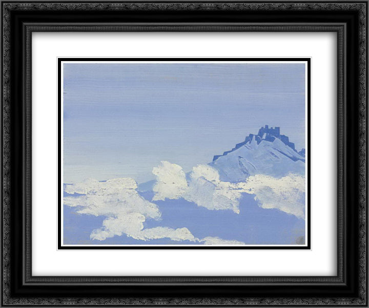 Castles of King Gesar 24x20 Black Ornate Wood Framed Art Print Poster with Double Matting by Roerich, Nicholas