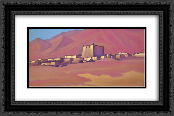 Chatu Gompa 24x16 Black Ornate Wood Framed Art Print Poster with Double Matting by Roerich, Nicholas