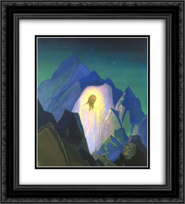 Christ 20x22 Black Ornate Wood Framed Art Print Poster with Double Matting by Roerich, Nicholas