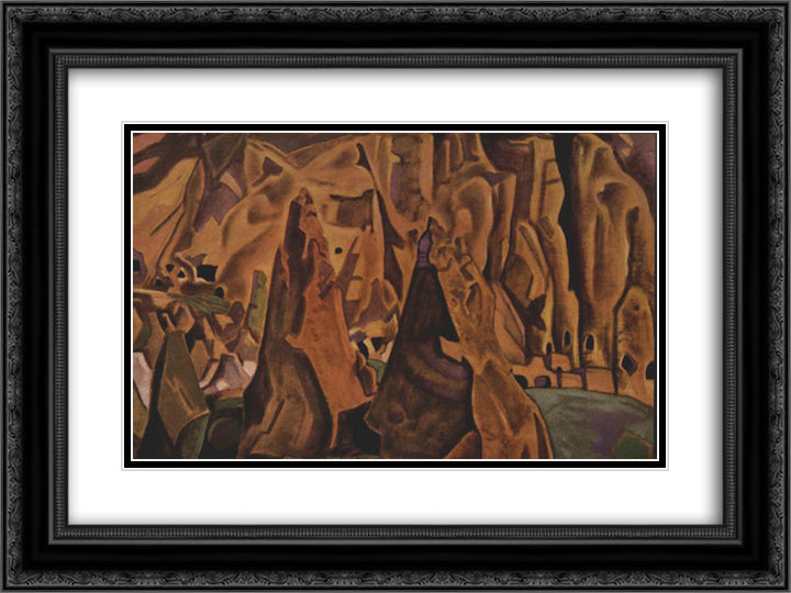 Cliff dwellings (Arizona) 24x18 Black Ornate Wood Framed Art Print Poster with Double Matting by Roerich, Nicholas