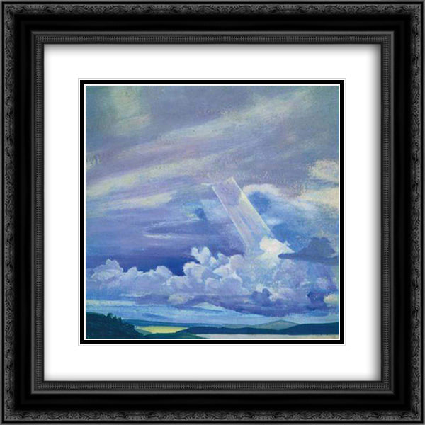 Clouds above the expanses 20x20 Black Ornate Wood Framed Art Print Poster with Double Matting by Roerich, Nicholas
