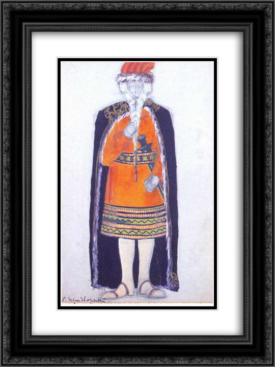 Courtier 18x24 Black Ornate Wood Framed Art Print Poster with Double Matting by Roerich, Nicholas