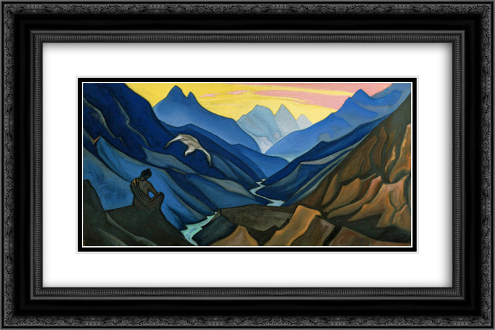 Covenant of Teacher 24x16 Black Ornate Wood Framed Art Print Poster with Double Matting by Roerich, Nicholas