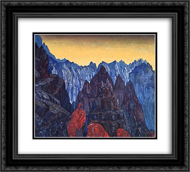 Cry of the serpent 22x20 Black Ornate Wood Framed Art Print Poster with Double Matting by Roerich, Nicholas