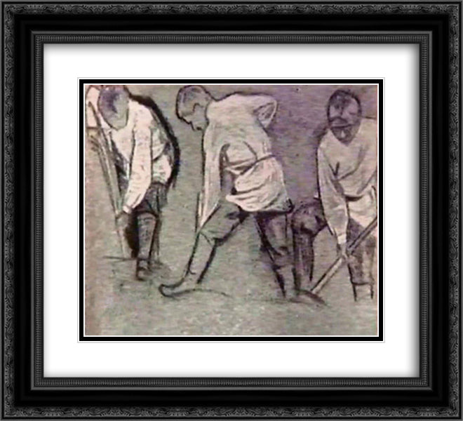 Diggers 22x20 Black Ornate Wood Framed Art Print Poster with Double Matting by Roerich, Nicholas