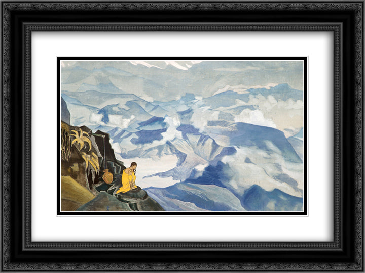 Drops of life 24x18 Black Ornate Wood Framed Art Print Poster with Double Matting by Roerich, Nicholas