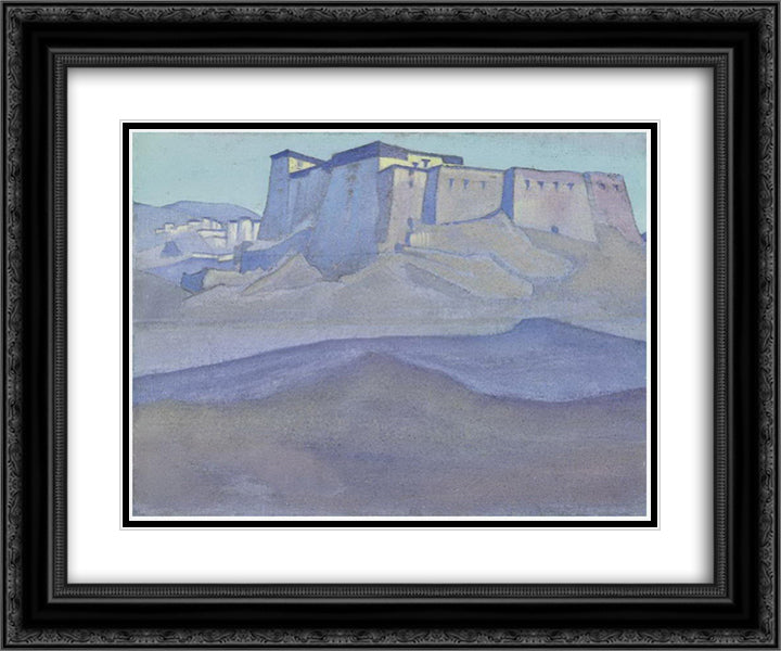 Dzong 24x20 Black Ornate Wood Framed Art Print Poster with Double Matting by Roerich, Nicholas