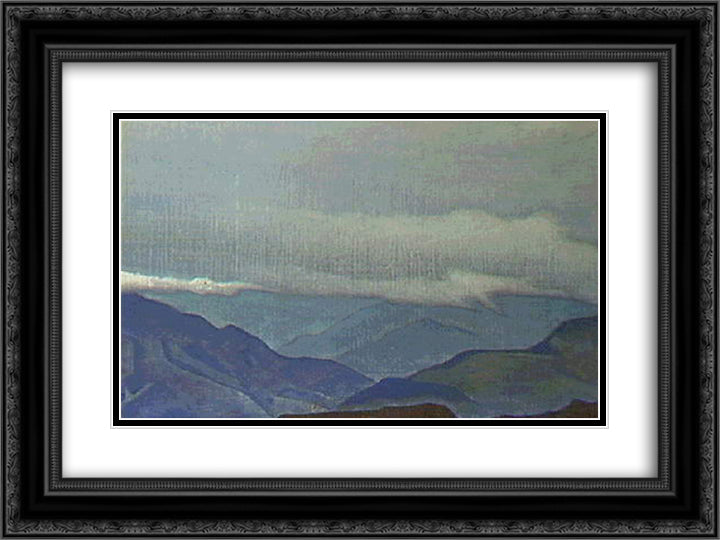 Entrance to Shambhala 24x18 Black Ornate Wood Framed Art Print Poster with Double Matting by Roerich, Nicholas