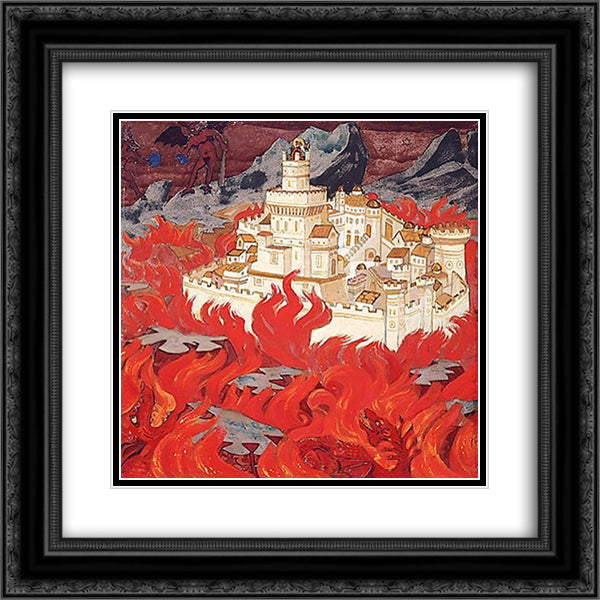 Fairest City - the anger for enemies 20x20 Black Ornate Wood Framed Art Print Poster with Double Matting by Roerich, Nicholas