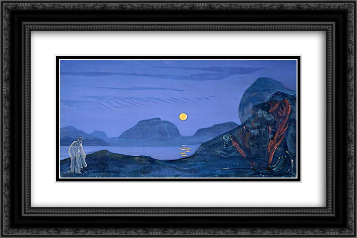 Final journey 24x16 Black Ornate Wood Framed Art Print Poster with Double Matting by Roerich, Nicholas